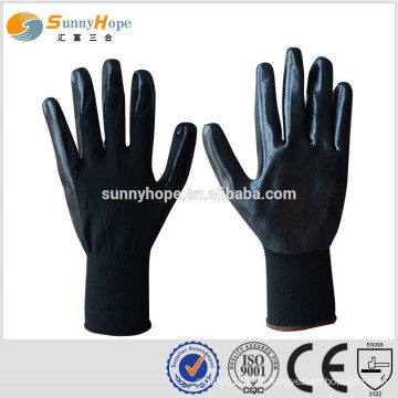 Guantes negros de trabajo de seguridad 13gauge